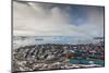 Greenland, Disko Bay, Ilulissat, Elevated Town View with Floating Ice-Walter Bibikow-Mounted Photographic Print