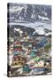 Greenland, Disko Bay, Ilulissat, Elevated Town View-Walter Bibikow-Stretched Canvas