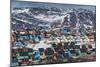 Greenland, Disko Bay, Ilulissat, Elevated Town View-Walter Bibikow-Mounted Photographic Print