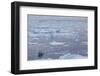 Greenland, Disko Bay, Ilulissat, Elevated View of Floating Ice and Fishing Boat-Walter Bibikow-Framed Photographic Print