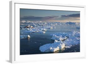 Greenland, Disko Bay, Ilulissat, Elevated View of Floating Ice-Walter Bibikow-Framed Photographic Print