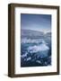 Greenland, Disko Bay, Ilulissat, Floating Ice at Sunset with Moonrise-Walter Bibikow-Framed Photographic Print