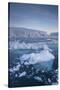 Greenland, Disko Bay, Ilulissat, Floating Ice at Sunset with Moonrise-Walter Bibikow-Stretched Canvas