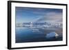 Greenland, Disko Bay, Ilulissat, Floating Ice at Sunset-Walter Bibikow-Framed Photographic Print