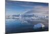 Greenland, Disko Bay, Ilulissat, Floating Ice at Sunset-Walter Bibikow-Mounted Photographic Print