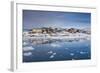 Greenland, Disko Bay, Ilulissat, Town View from Floating Ice, Sunset-Walter Bibikow-Framed Photographic Print