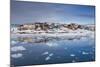 Greenland, Disko Bay, Ilulissat, Town View from Floating Ice, Sunset-Walter Bibikow-Mounted Photographic Print