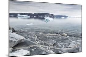 Greenland, Diskobay, Reefs, Sea with Icebergs-Luciano Gaudenzio-Mounted Photographic Print