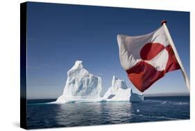 Greenland Flag on Arctic Umiaq Line Ferry-Paul Souders-Stretched Canvas