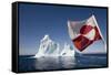 Greenland Flag on Arctic Umiaq Line Ferry-Paul Souders-Framed Stretched Canvas