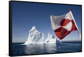 Greenland Flag on Arctic Umiaq Line Ferry-Paul Souders-Framed Stretched Canvas