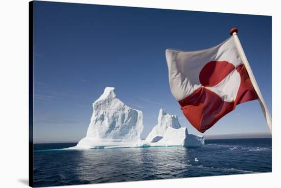 Greenland Flag on Arctic Umiaq Line Ferry-Paul Souders-Stretched Canvas
