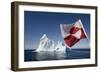 Greenland Flag on Arctic Umiaq Line Ferry-Paul Souders-Framed Photographic Print