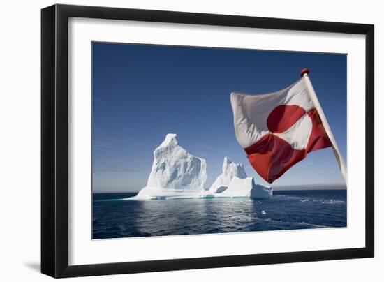 Greenland Flag on Arctic Umiaq Line Ferry-Paul Souders-Framed Photographic Print