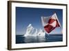 Greenland Flag on Arctic Umiaq Line Ferry-Paul Souders-Framed Photographic Print