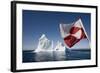 Greenland Flag on Arctic Umiaq Line Ferry-Paul Souders-Framed Photographic Print