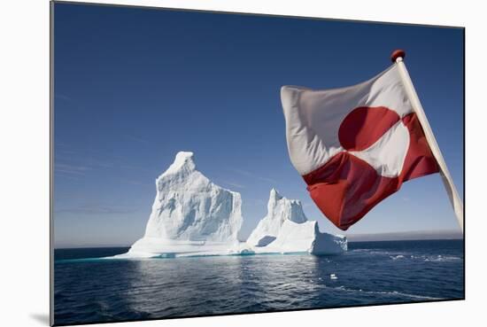 Greenland Flag on Arctic Umiaq Line Ferry-Paul Souders-Mounted Photographic Print