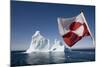 Greenland Flag on Arctic Umiaq Line Ferry-Paul Souders-Mounted Photographic Print