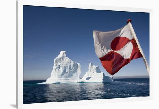 Greenland Flag on Arctic Umiaq Line Ferry-Paul Souders-Framed Photographic Print