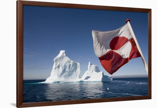 Greenland Flag on Arctic Umiaq Line Ferry-Paul Souders-Framed Photographic Print