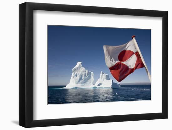 Greenland Flag on Arctic Umiaq Line Ferry-Paul Souders-Framed Photographic Print