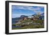 Greenland. Itilleq. Colorful houses dot the hillside.-Inger Hogstrom-Framed Photographic Print