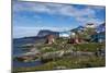 Greenland. Itilleq. Colorful houses dot the hillside.-Inger Hogstrom-Mounted Photographic Print