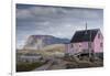 Greenland, Itilleq. Worn pink house.-Inger Hogstrom-Framed Photographic Print