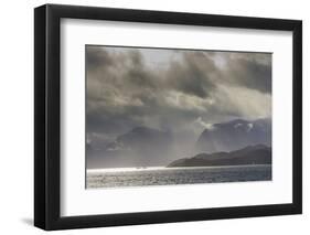 Greenland, Kangerlussuaq. Low clouds over the fjord.-Inger Hogstrom-Framed Photographic Print