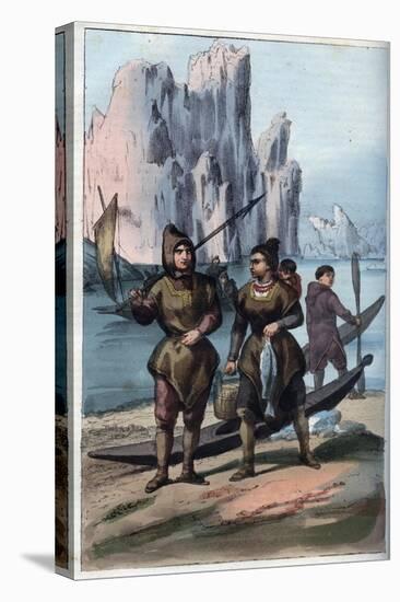 Greenland Men and Women Returning from Fishing-Stefano Bianchetti-Stretched Canvas