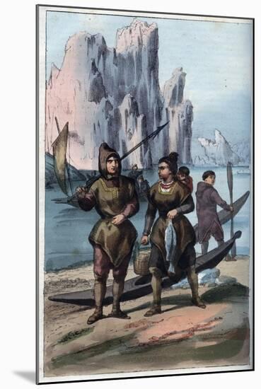 Greenland Men and Women Returning from Fishing-Stefano Bianchetti-Mounted Giclee Print