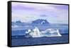 Greenland, Prinz Christian Sund fjord, Kujalleq, Iceberg and mountains at sunrise-Miva Stock-Framed Stretched Canvas
