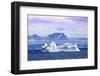 Greenland, Prinz Christian Sund fjord, Kujalleq, Iceberg and mountains at sunrise-Miva Stock-Framed Photographic Print