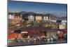Greenland, Qaqortoq, Elevated View of Town and Harbor-Walter Bibikow-Mounted Photographic Print