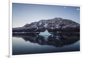 Greenland. Scoresby Sund. Gasefjord, icebergs and calm water.-Inger Hogstrom-Framed Photographic Print