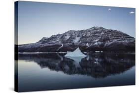 Greenland. Scoresby Sund. Gasefjord, icebergs and calm water.-Inger Hogstrom-Stretched Canvas