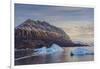 Greenland. Scoresby Sund. Icebergs and deeply eroded mountains.-Inger Hogstrom-Framed Photographic Print