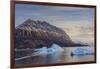 Greenland. Scoresby Sund. Icebergs and deeply eroded mountains.-Inger Hogstrom-Framed Photographic Print