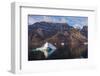 Greenland. Scoresby Sund. Milne Land. Small icebergs and rocky mountains.-Inger Hogstrom-Framed Photographic Print