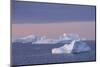 Greenland, Scoresbysund, aka Scoresby Sund, Nordvestfjord. Sunrise over huge icebergs.-Cindy Miller Hopkins-Mounted Photographic Print