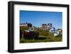 Greenland. Sisimiut. Fishing boats and colorful houses.-Inger Hogstrom-Framed Photographic Print