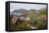 Greenland. Sisimiut. History museum from above.-Inger Hogstrom-Framed Stretched Canvas