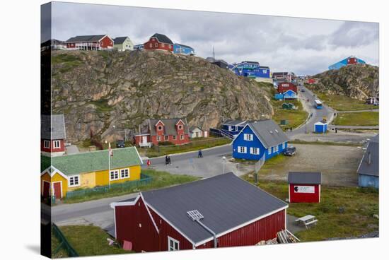 Greenland. Sisimiut. Quaint and colorful Sisimiut.-Inger Hogstrom-Stretched Canvas