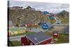 Greenland. Sisimiut. Quaint and colorful Sisimiut.-Inger Hogstrom-Stretched Canvas