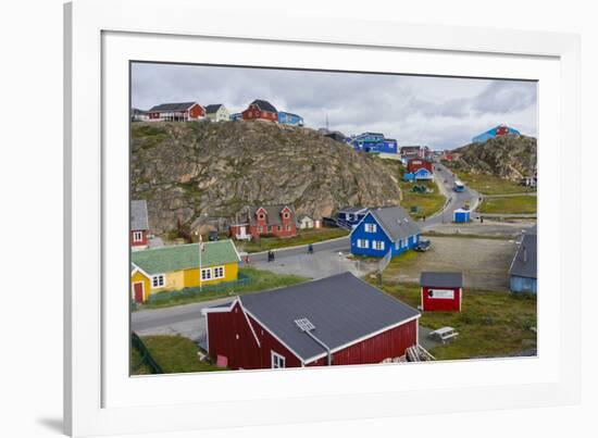 Greenland. Sisimiut. Quaint and colorful Sisimiut.-Inger Hogstrom-Framed Photographic Print