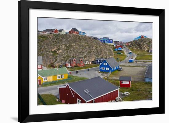 Greenland. Sisimiut. Quaint and colorful Sisimiut.-Inger Hogstrom-Framed Photographic Print