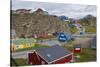 Greenland. Sisimiut. Quaint and colorful Sisimiut.-Inger Hogstrom-Stretched Canvas