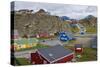 Greenland. Sisimiut. Quaint and colorful Sisimiut.-Inger Hogstrom-Stretched Canvas