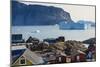 Greenland. Uummannaq. Colorful houses dot the rocky landscape.-Inger Hogstrom-Mounted Photographic Print