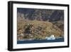 Greenland. Uummannaq. Colorful houses dot the rocky landscape.-Inger Hogstrom-Framed Photographic Print